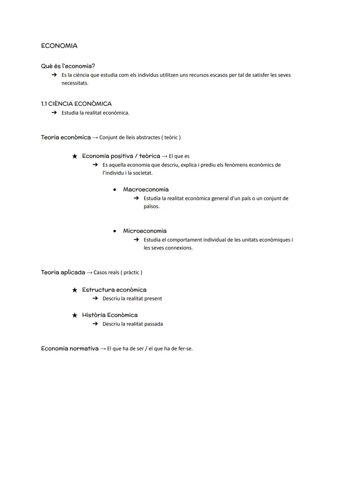 # ECONOMΙΑ
Què és l'economia?
→ Es la ciència que estudia com els individus utilitzen uns recursos escasos per tal de satisfer les seves
n