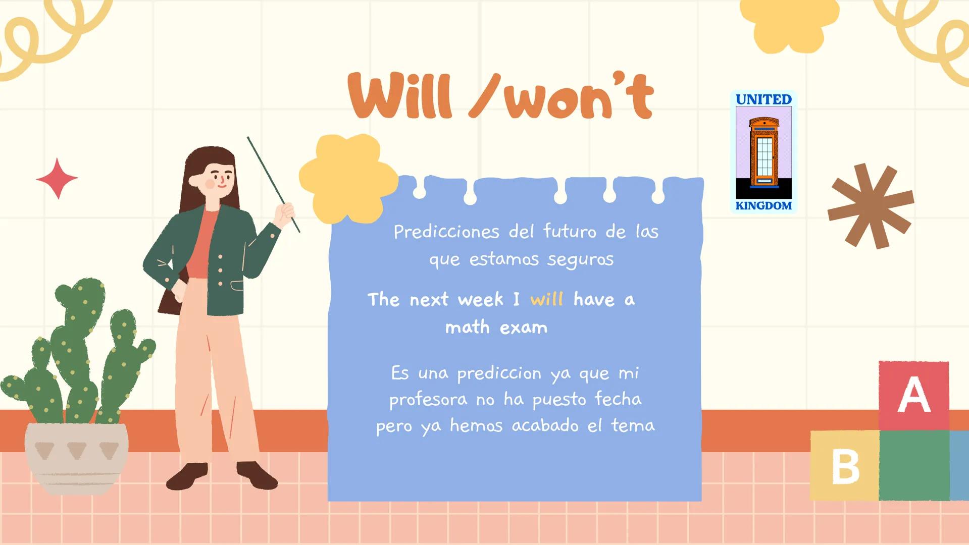 # Welcome to
# Future tenses
4ºESO --- OCR Start ---
WIIL/WON'T
6 tipos de O
futuro
BE GOING TO
MIGHT
A
B
PRESENT
CONTINUOUS
FUTURE
CONTIN