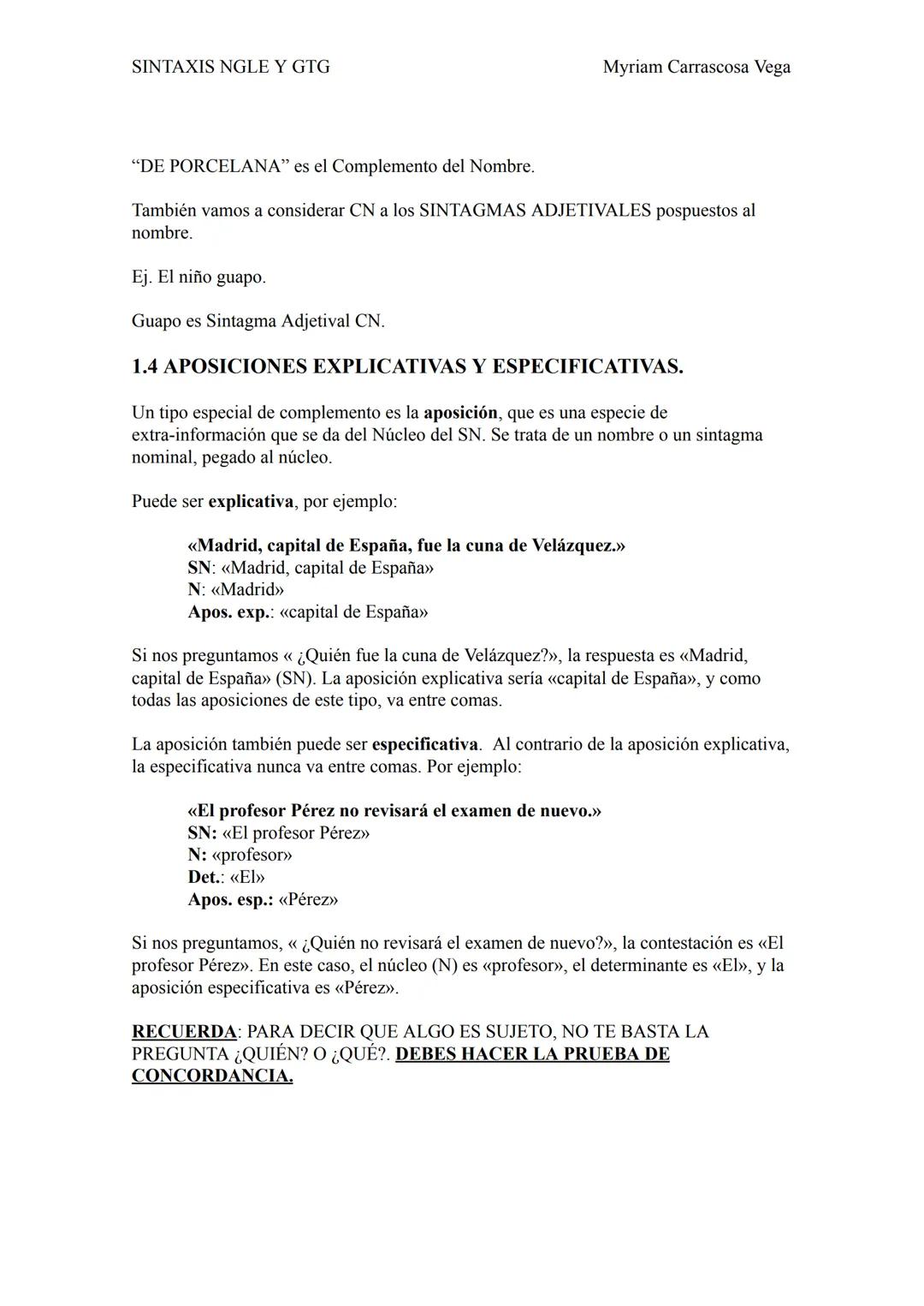 # apuntes DE sintaxis
## NGLE y GTG
Myriam Carrascosa Vega SINTAXIS NGLE Y GTG
Myriam Carrascosa Vega
«Sintaxis» (σύνταξις εως ή) es una