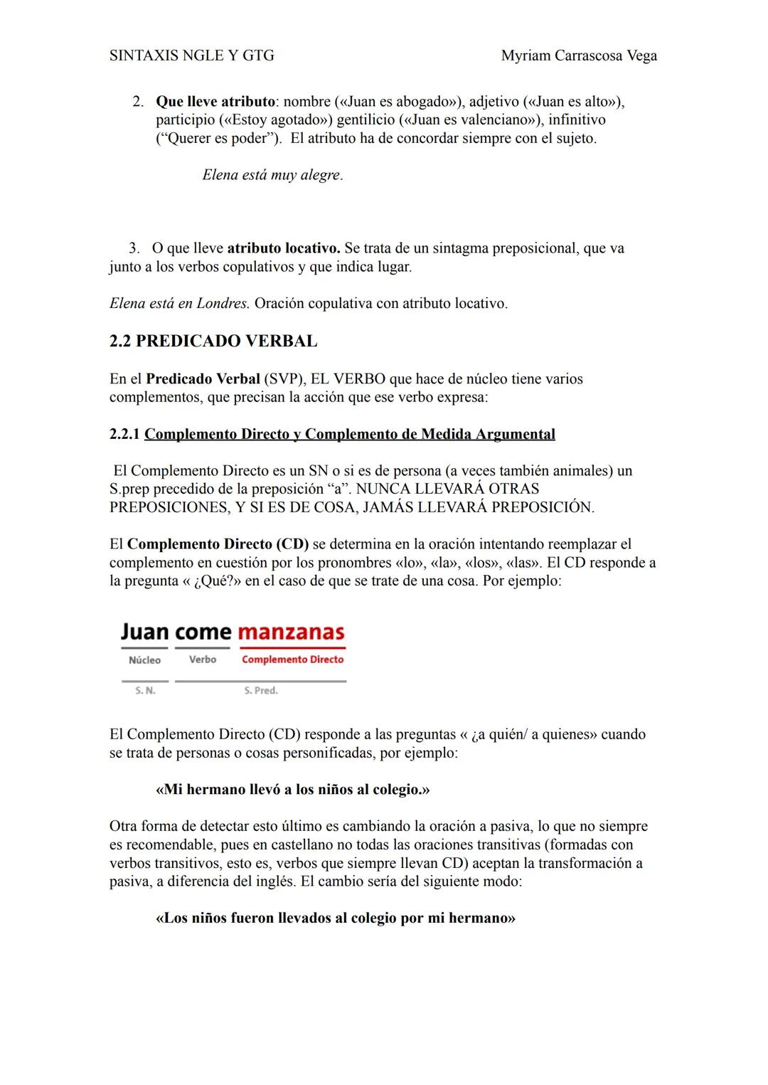 # apuntes DE sintaxis
## NGLE y GTG
Myriam Carrascosa Vega SINTAXIS NGLE Y GTG
Myriam Carrascosa Vega
«Sintaxis» (σύνταξις εως ή) es una