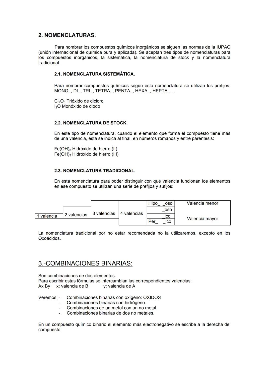 --- OCR Start ---
FORMULACIÓN DE QUÍMICA INORGÁNICA.
A medida que fueron conociéndose los diferentes elementos químicos de la tabla periódic