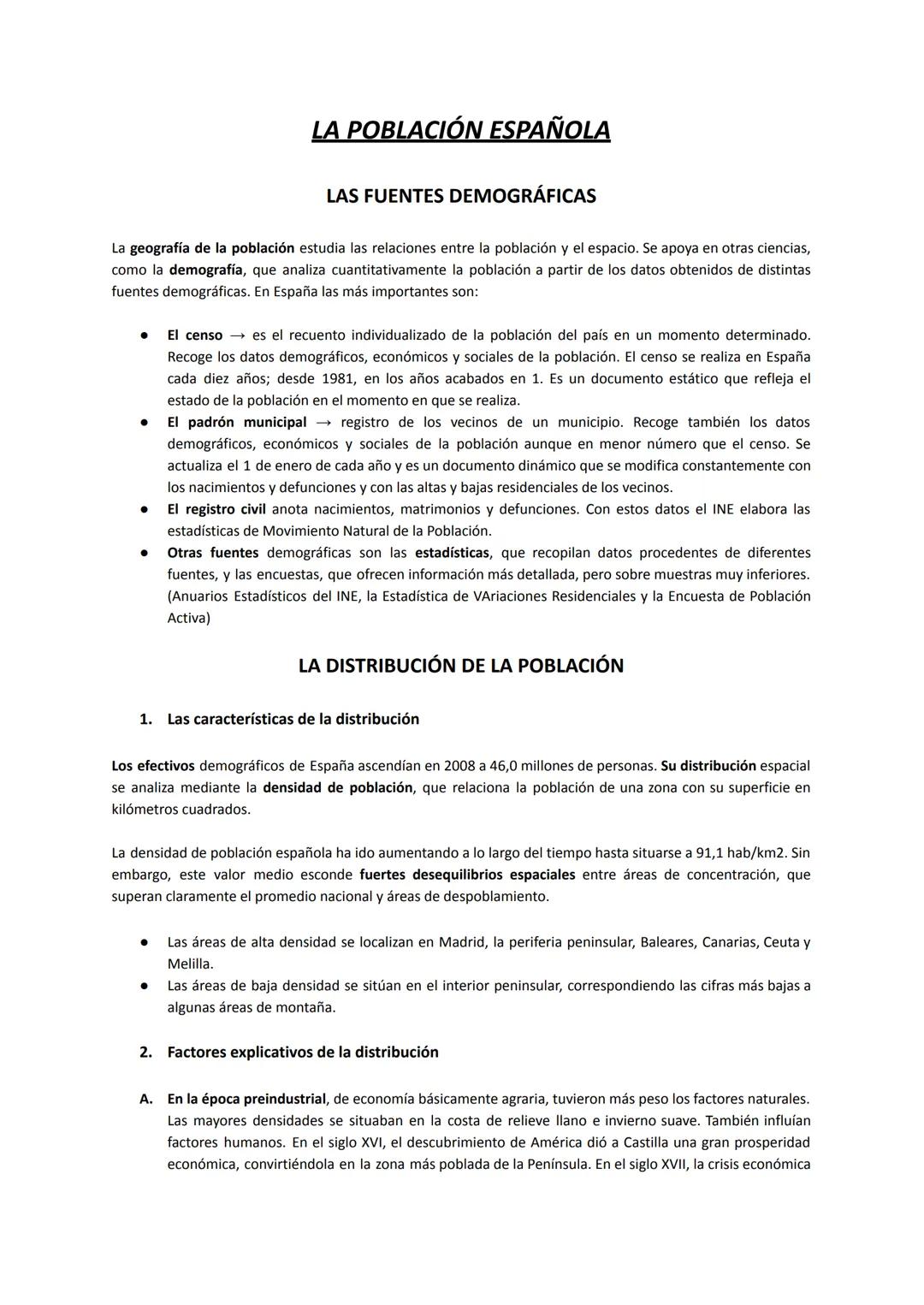 # LA POBLACIÓN ESPAÑOLA
## LAS FUENTES DEMOGRÁFICAS
La geografía de la población estudia las relaciones entre la población y el espacio. S