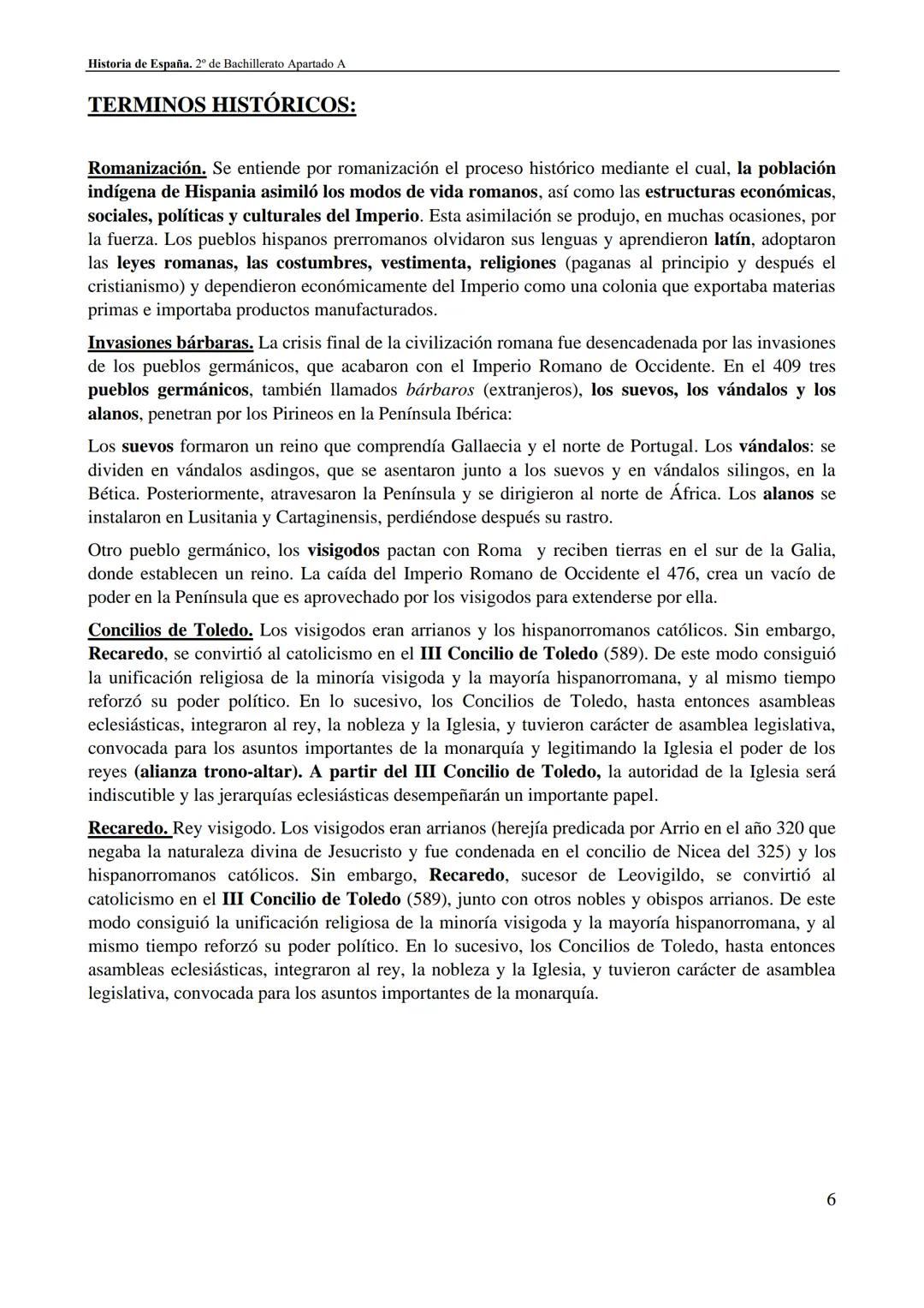 Historia de España. 2º de Bachillerato Apartado A
# APARTADO A
## 218 a.C. - 1474
La importancia de la romanización en la configuración d