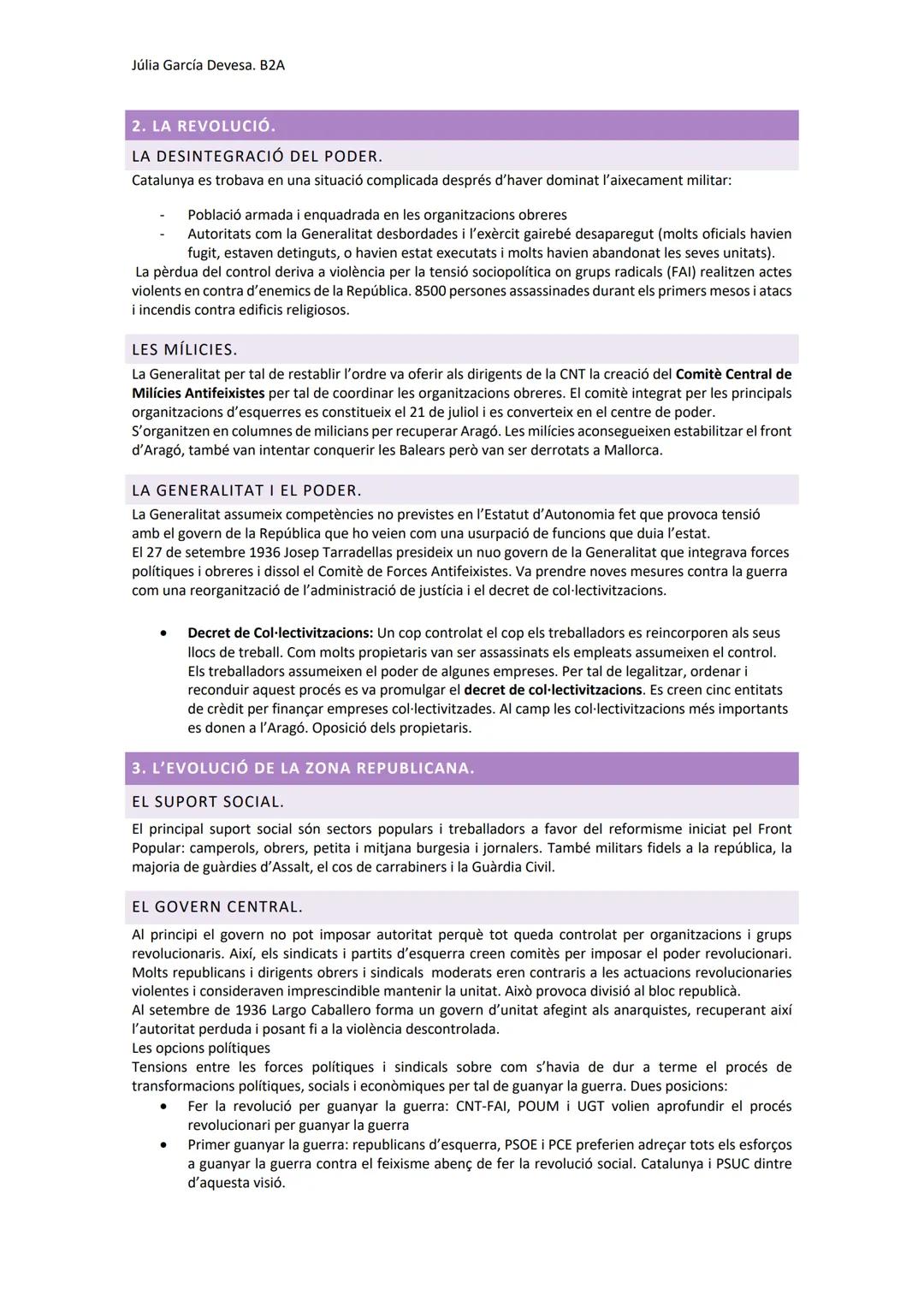 Júlia García Devesa. B2A
LA GUERRA CIVIL ESPANYOLA (1936-1939).
1.L'ESCLAT DEL CONFLICTE.
CAUSES:
Les causes s'han de buscar en la situac
