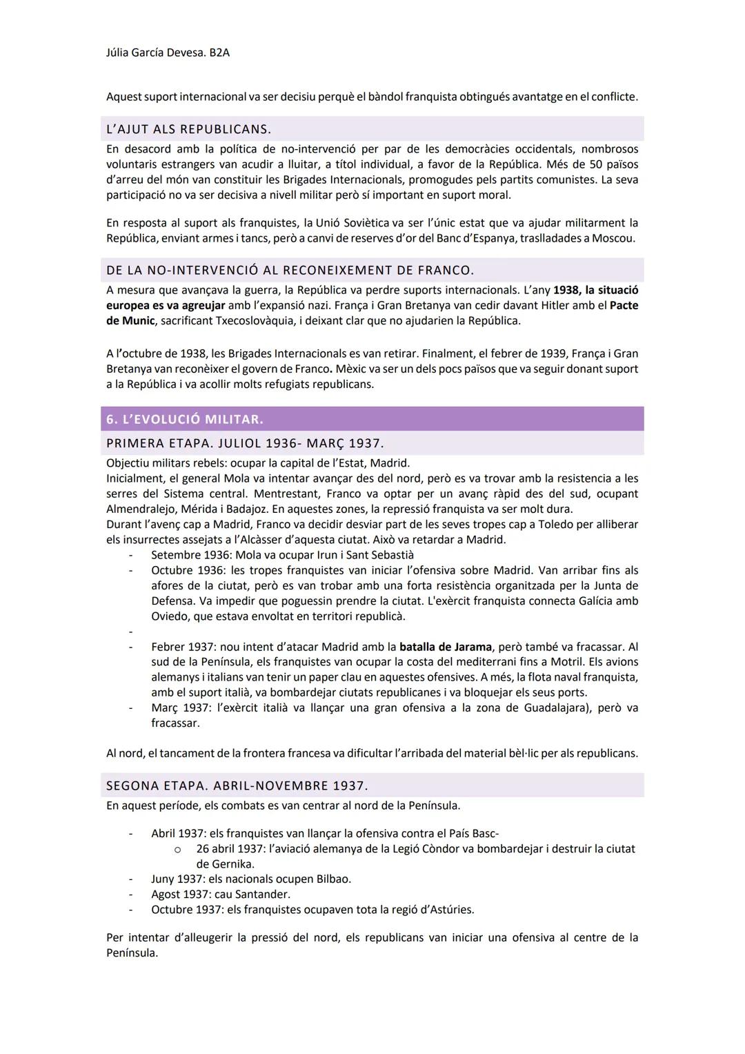 Júlia García Devesa. B2A
LA GUERRA CIVIL ESPANYOLA (1936-1939).
1.L'ESCLAT DEL CONFLICTE.
CAUSES:
Les causes s'han de buscar en la situac