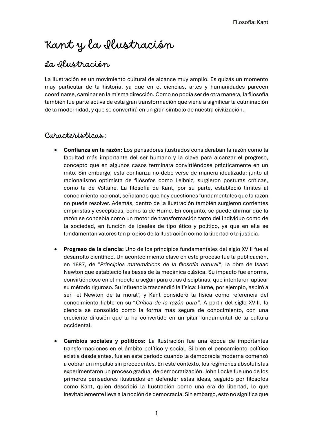 # KANT Filosofía: Kant
# Kant y la Ilustración
## La Ilustración
La Ilustración es un movimiento cultural de alcance muy amplio. Es quizá