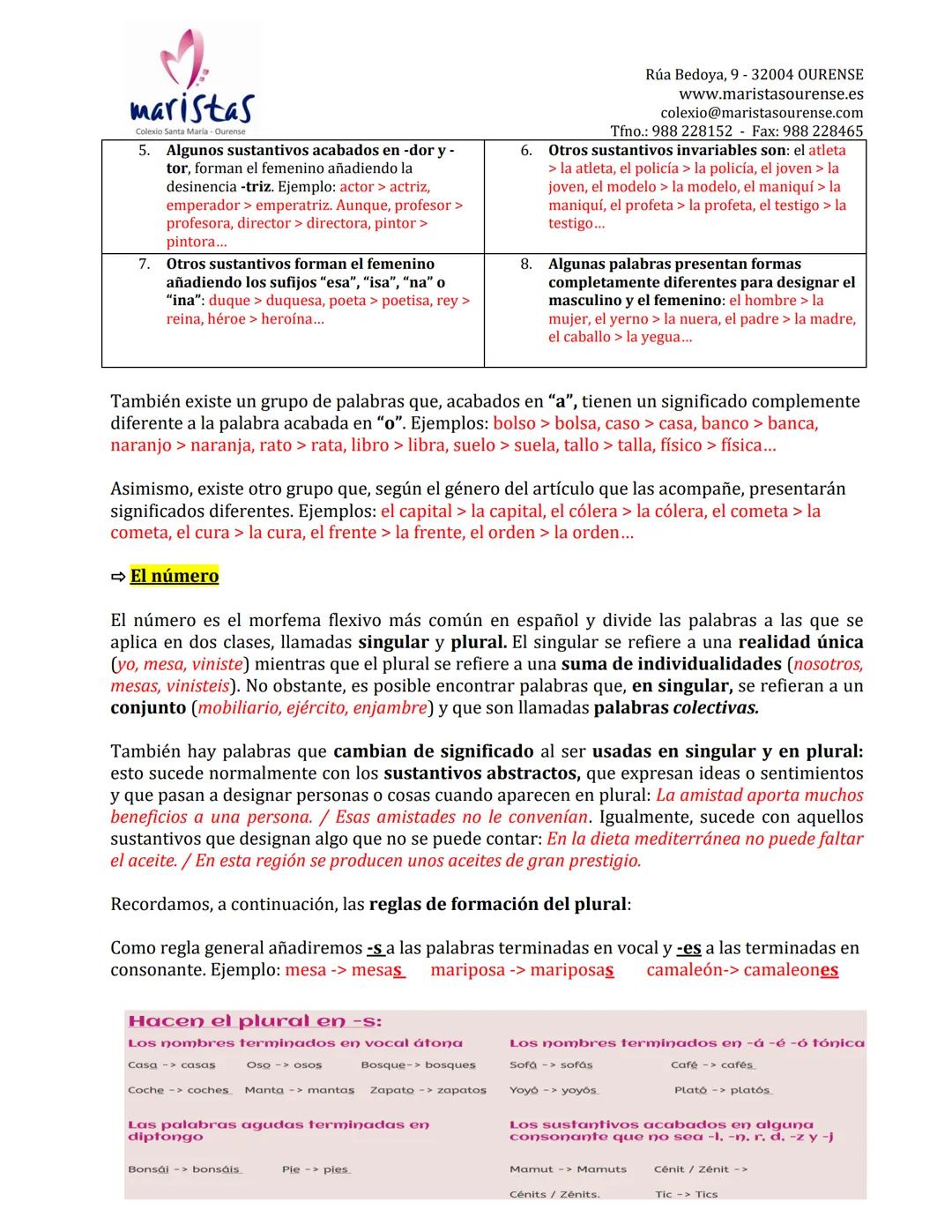 الله
morfología
léxica
estructura de la palabra
procesos de formación
B
A
2+2-4
326
Código:
Curso:
Colegio Marista Santa María - Ouren