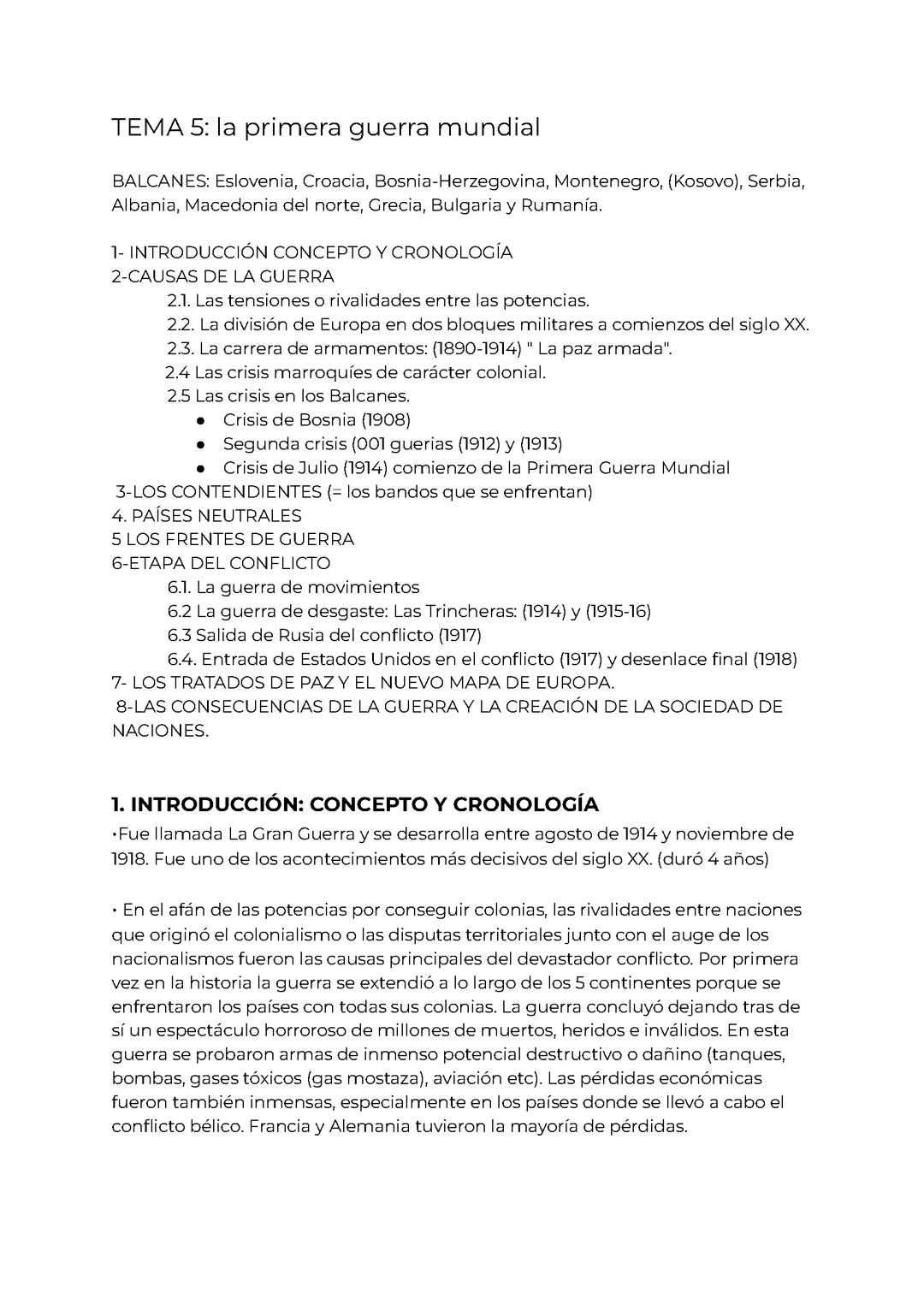 Apuntes primera guerra mundial