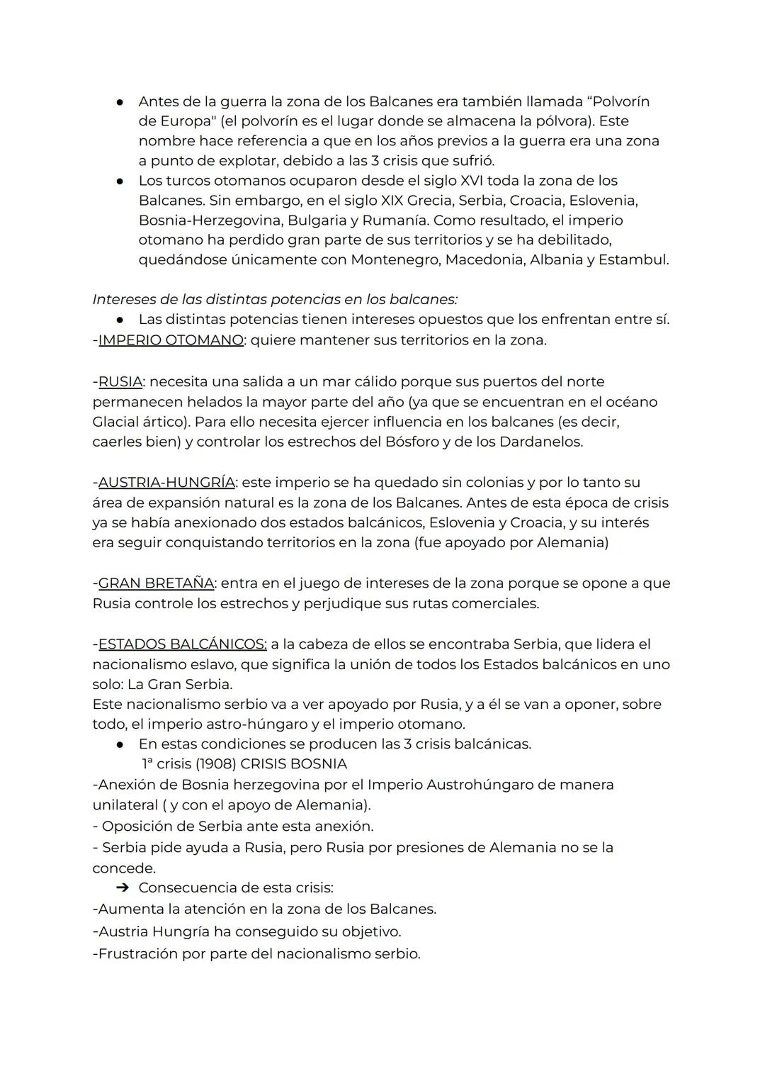 # TEMA 5: la primera guerra mundial
BALCANES: Eslovenia, Croacia, Bosnia-Herzegovina, Montenegro, (Kosovo), Serbia,
Albania, Macedonia del n