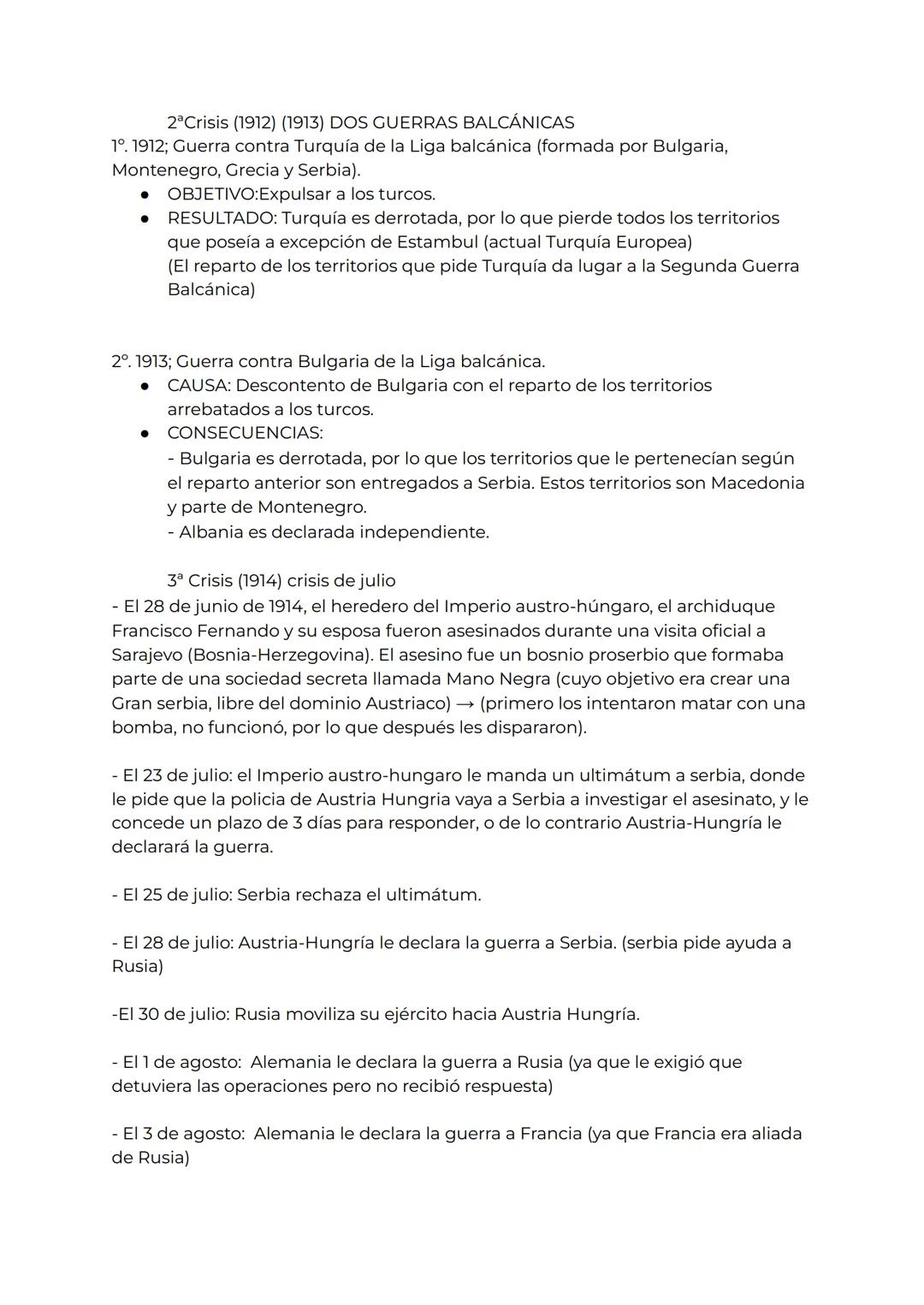 # TEMA 5: la primera guerra mundial
BALCANES: Eslovenia, Croacia, Bosnia-Herzegovina, Montenegro, (Kosovo), Serbia,
Albania, Macedonia del n