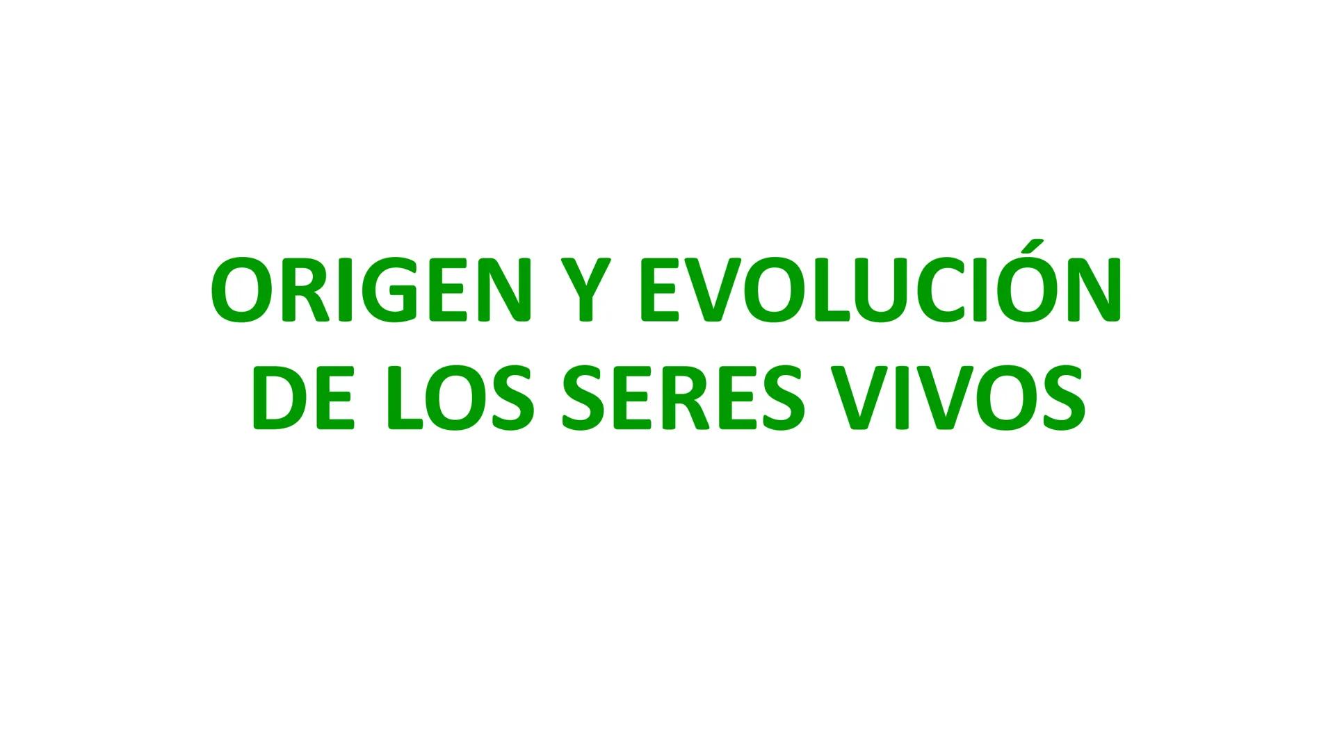 # ORIGEN Y EVOLUCIÓN
# DE LOS SERES VIVOS El origen de la vida Hipótesis sobre
el origen de la
vida
Creacionismo
Experimento de Redi
Generac
