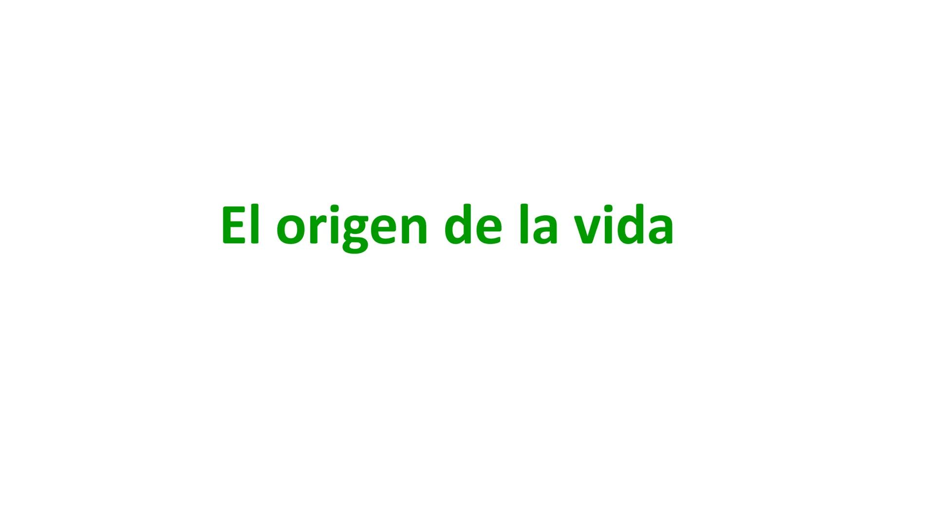 # ORIGEN Y EVOLUCIÓN
# DE LOS SERES VIVOS El origen de la vida Hipótesis sobre
el origen de la
vida
Creacionismo
Experimento de Redi
Generac