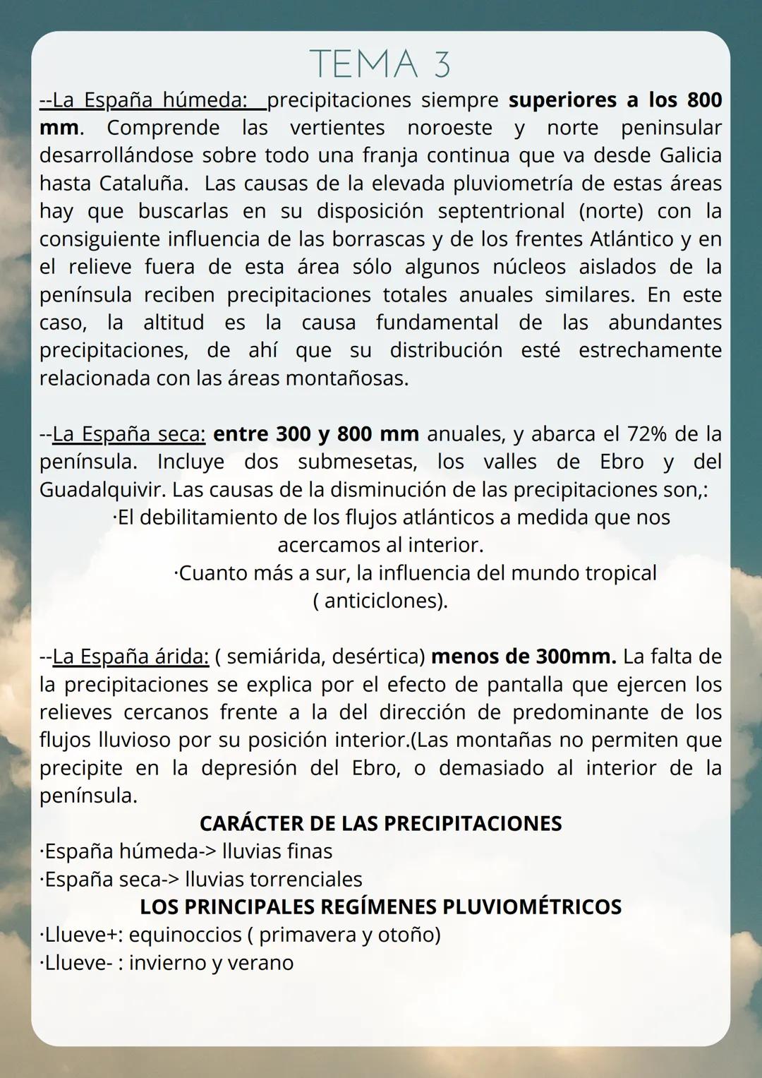 --- OCR Start ---
TEMA 3
EL CLIMA
Tiempo: la situación atmosférica en un lugar y momento
determinado.
Clima: es la sucesión de estados atmos
