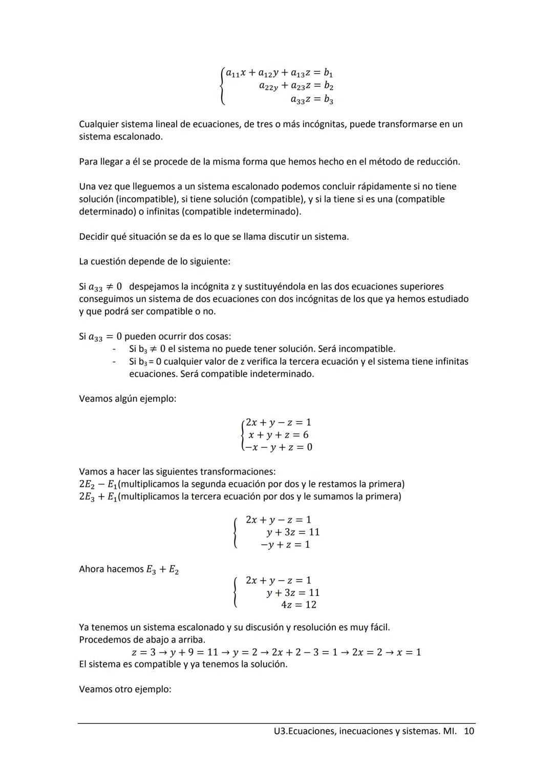 --- OCR Start ---
Índice.
1) Ecuaciones
U3. Ecuaciones, inecuaciones y sistemas
2) Ecuaciones de primer grado.
3) Ecuaciones de segundo grad