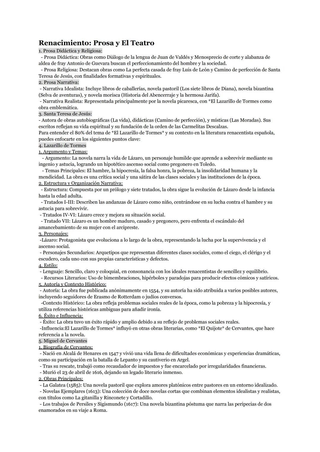 --- OCR Start ---
Renacimiento
1. Contexto Histórico y Cultural del Renacimiento
- El Renacimiento comenzó en el siglo XV en el norte de Ita