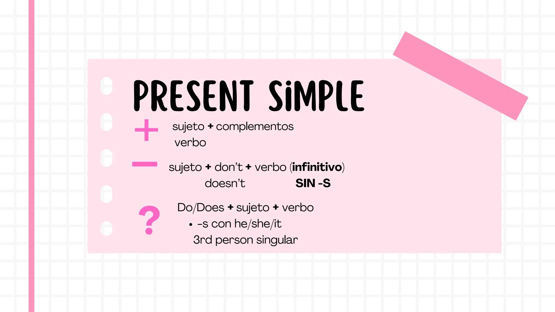 # PRESENTACIÓN DE
# INGLÉS ☆ CONTENIDO
01. Present simple
02. Past simple
04. Past continuos
Present
03.
continuous --- OCR Start ---
PRESE