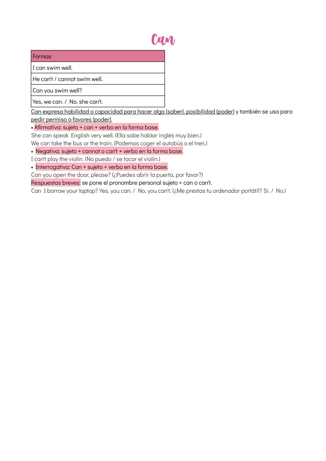 --- OCR Start ---
May/might
Formas
Usos
I might come
I may come
He might not come
He may not come
Posibilidad
May I go now?
Yes, you may. /