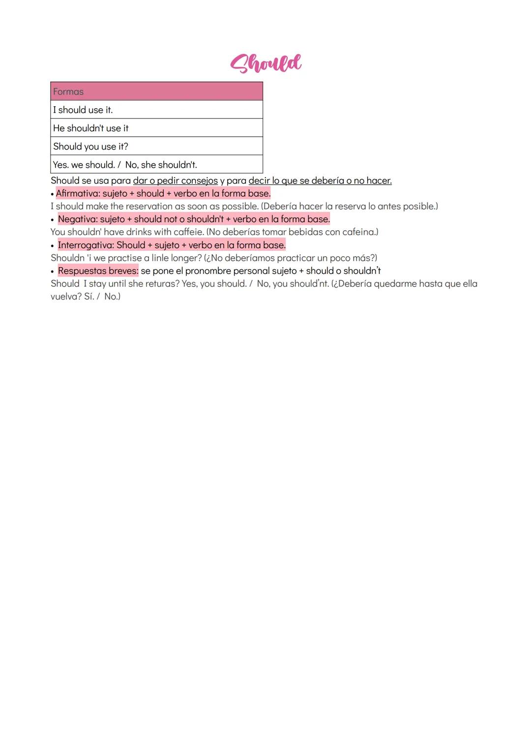 --- OCR Start ---
May/might
Formas
Usos
I might come
I may come
He might not come
He may not come
Posibilidad
May I go now?
Yes, you may. /