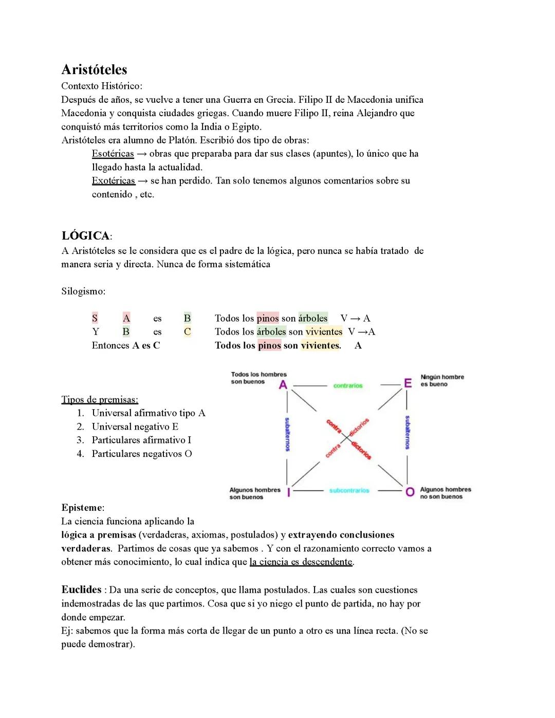Apuntes Aristóteles 2°Bach