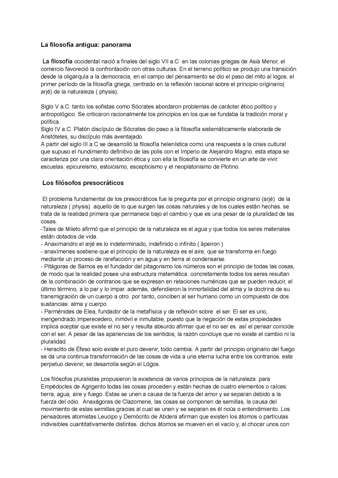 La filosofía antigua