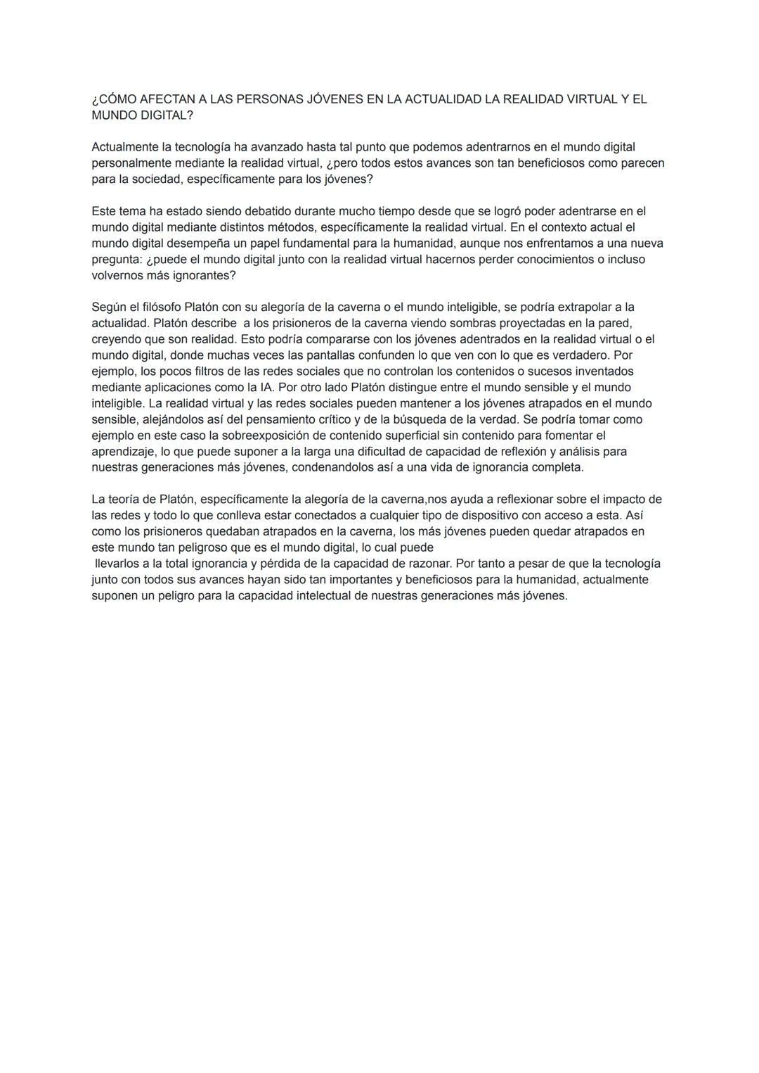 # ¿CÓMO AFECTAN A LAS PERSONAS JÓVENES EN LA ACTUALIDAD LA REALIDAD VIRTUAL Y EL
MUNDO DIGITAL?
Actualmente la tecnología ha avanzado hasta