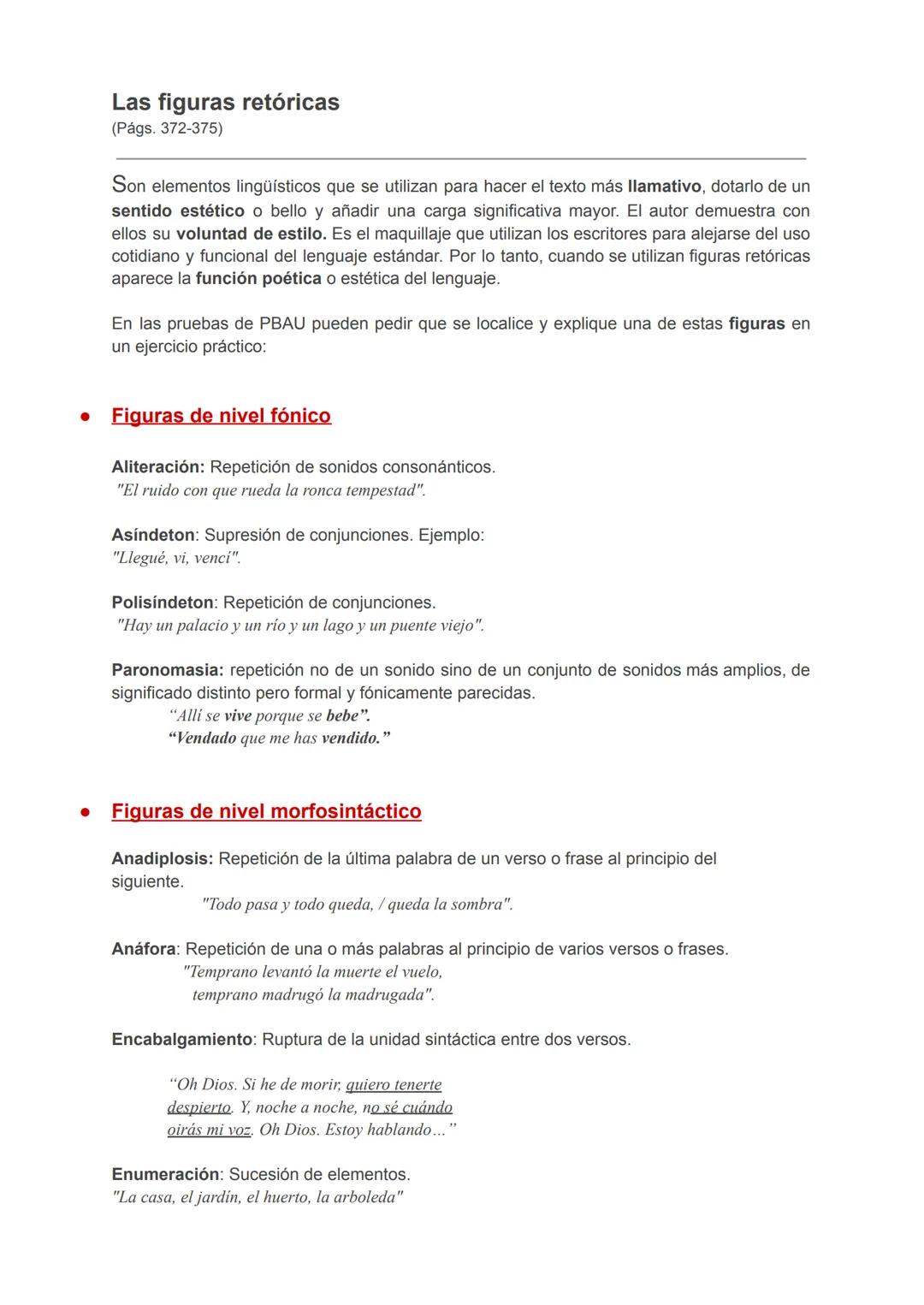 # Las figuras retóricas
(Págs. 372-375)
Son elementos lingüísticos que se utilizan para hacer el texto más llamativo, dotarlo de un
sentido