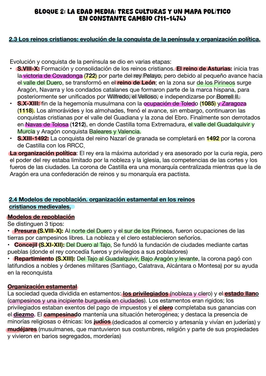 # BLOQUE 2: LA EDAD MEDIA: TRES CULTURAS Y UN MAPA POLÍTICO
EN CONSTANTE CAMBIO (711-1474)
2.1 Al-Andalus: Evolución política
Gracias al a