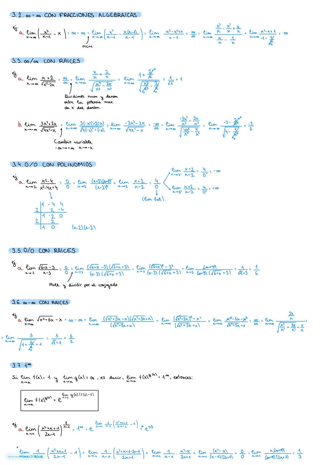 1. CONCEPTO DE LIMITE
1.1. LIMITE EN UN PUNTO
•Definición: el límite de la función f(x) en x=a es el valor al que se aproxima f(x) cuando x