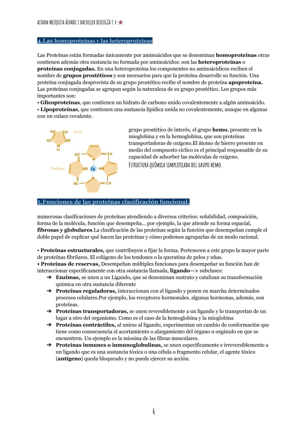 --- OCR Start ---
AITANA MEZQUITA ÁLVARO 2 BACHILLER BIOLOGÍA T.
TEMA 4: LAS PROTEÍNAS
1. Los Aminoácidos
COOH
HN-C-H
R
formula General
EI C