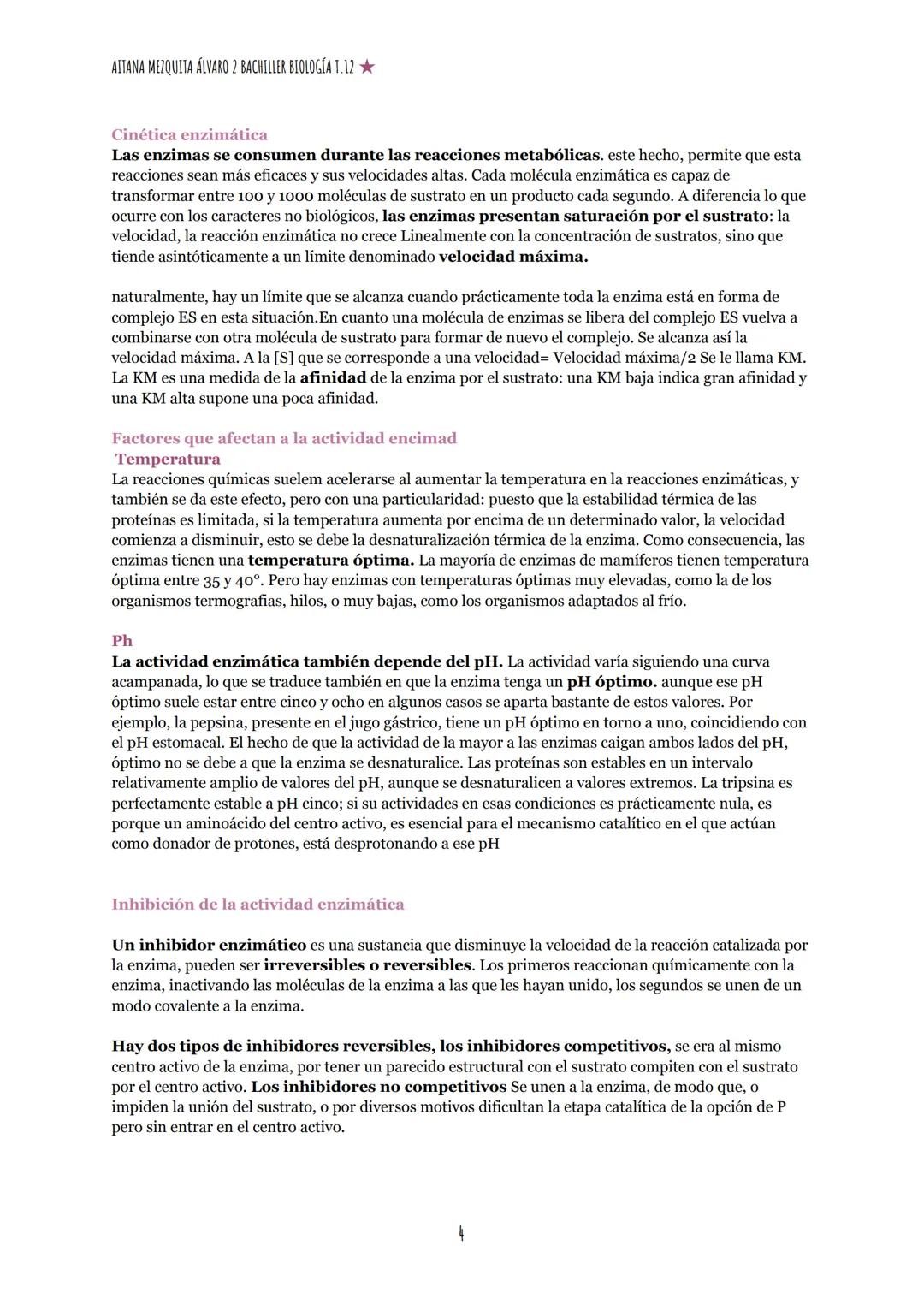 AITANA MEZQUITA ÁLVARO 2 BACHILLER BIOLOGÍA T.12
TEMA 12: INTRODUCCIÓN AL METABOLISMO ATP Y ENZIMAS
1.Concepto de metabolismo
Todos los s
