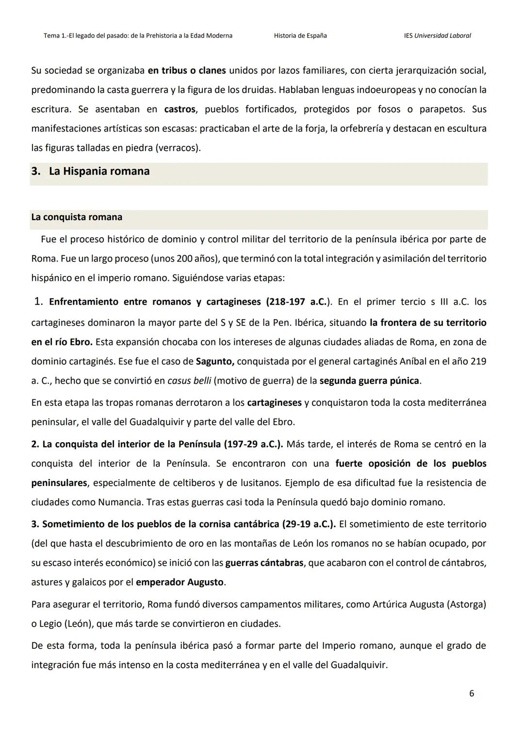 --- OCR Start ---
Tema 1.-El legado del pasado: de la Prehistoria a la Edad Moderna
Historia de España
TEMA 1. El legado del pasado: de la P