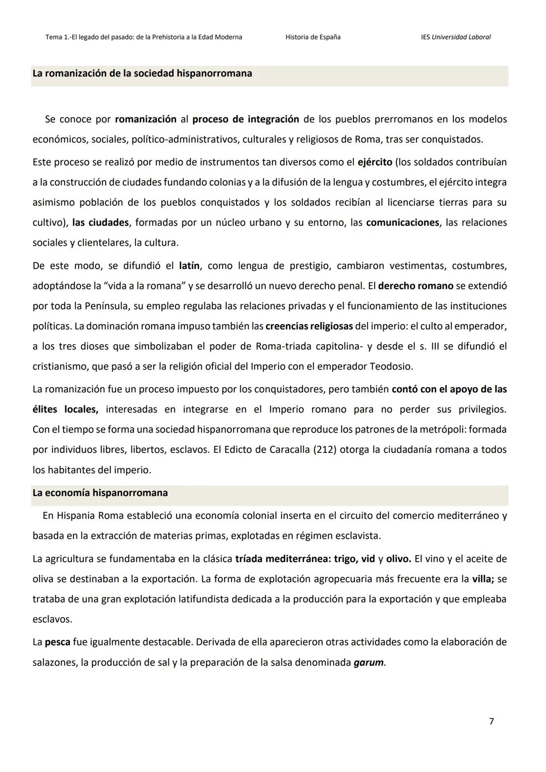 --- OCR Start ---
Tema 1.-El legado del pasado: de la Prehistoria a la Edad Moderna
Historia de España
TEMA 1. El legado del pasado: de la P