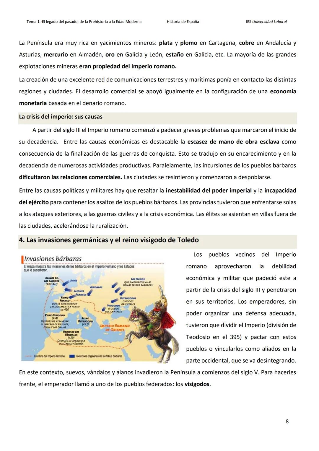 --- OCR Start ---
Tema 1.-El legado del pasado: de la Prehistoria a la Edad Moderna
Historia de España
TEMA 1. El legado del pasado: de la P