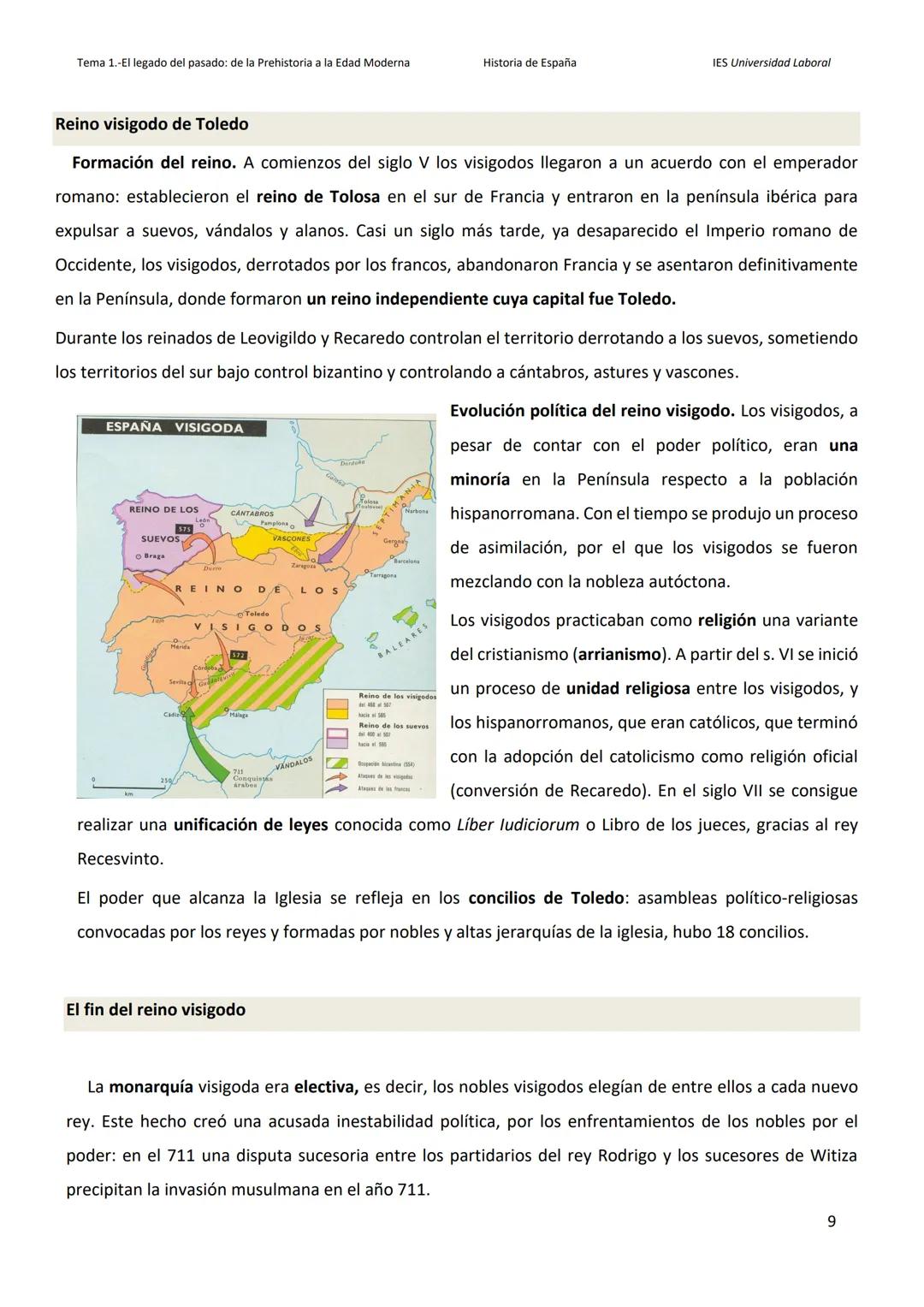 --- OCR Start ---
Tema 1.-El legado del pasado: de la Prehistoria a la Edad Moderna
Historia de España
TEMA 1. El legado del pasado: de la P