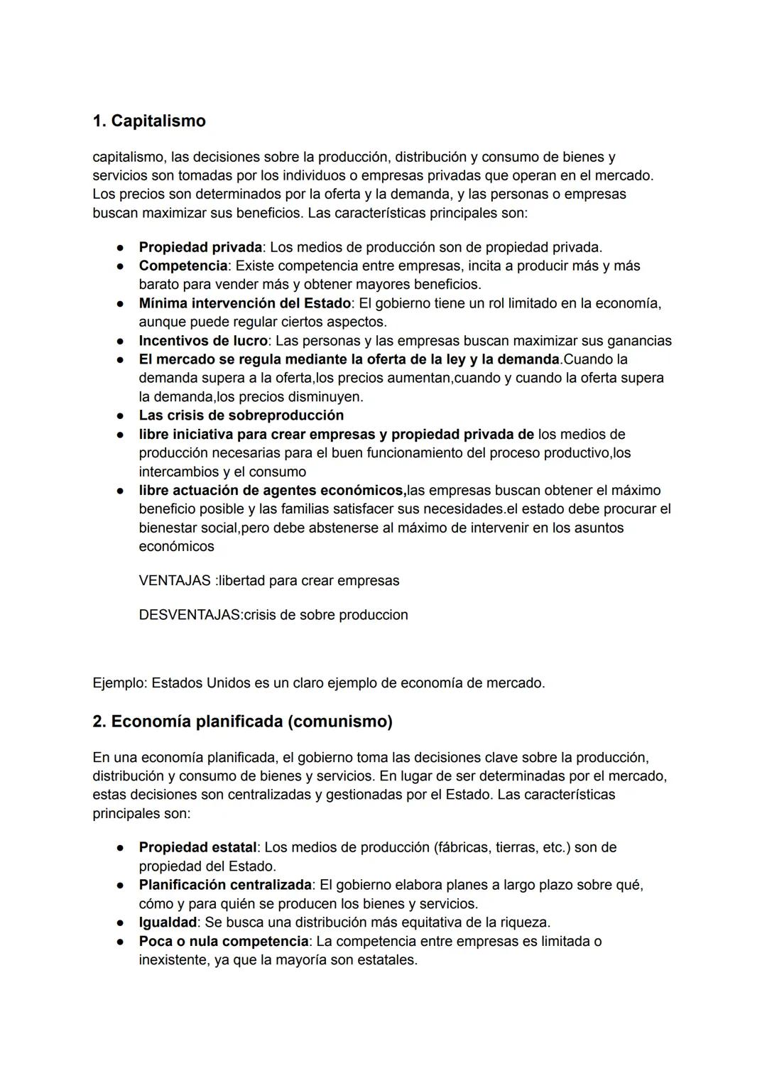# 1. Capitalismo
capitalismo, las decisiones sobre la producción, distribución y consumo de bienes y
servicios son tomadas por los individuo