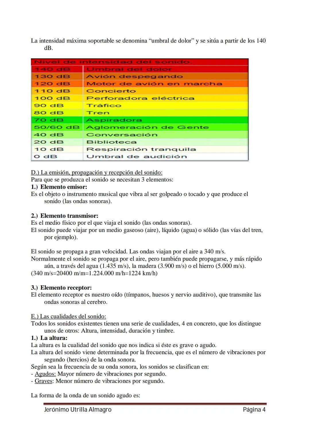 APUNTES
MÚSICA
1º ESO
Departamento de Música
IES Néstor Almendros
Jerónimo Utrilla Almagro
Página 1 # TEMA 1
EL SONIDO Y LA MÚSICA
A.)