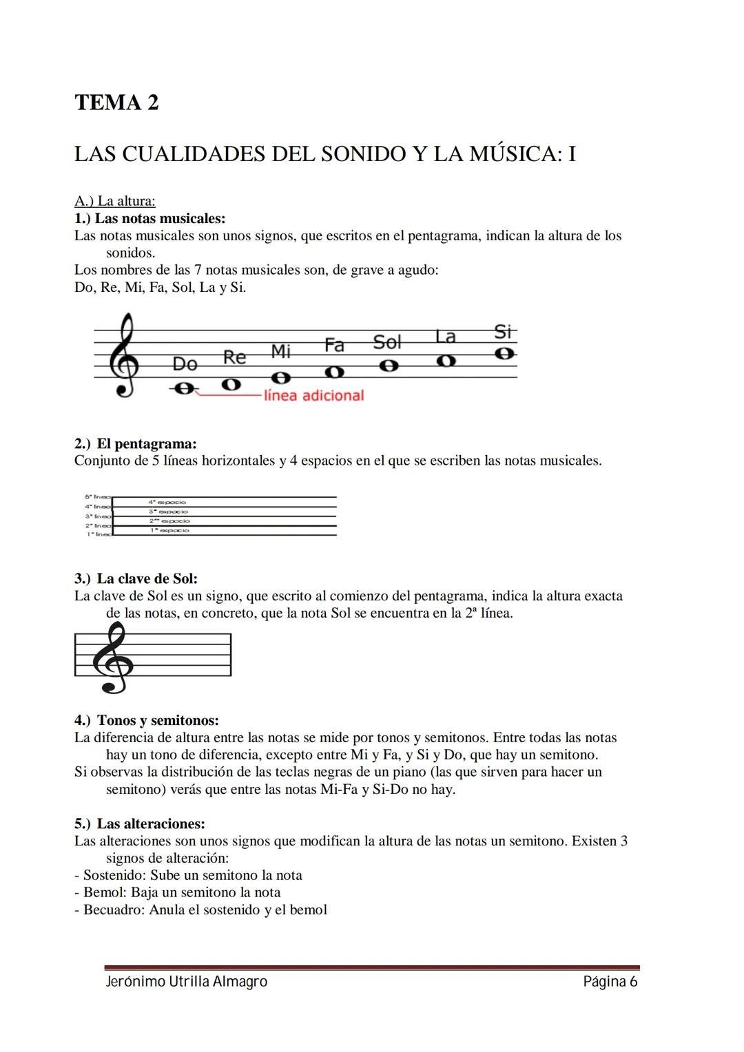 APUNTES
MÚSICA
1º ESO
Departamento de Música
IES Néstor Almendros
Jerónimo Utrilla Almagro
Página 1 # TEMA 1
EL SONIDO Y LA MÚSICA
A.)