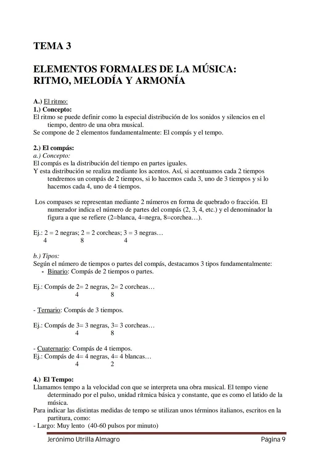 APUNTES
MÚSICA
1º ESO
Departamento de Música
IES Néstor Almendros
Jerónimo Utrilla Almagro
Página 1 # TEMA 1
EL SONIDO Y LA MÚSICA
A.)