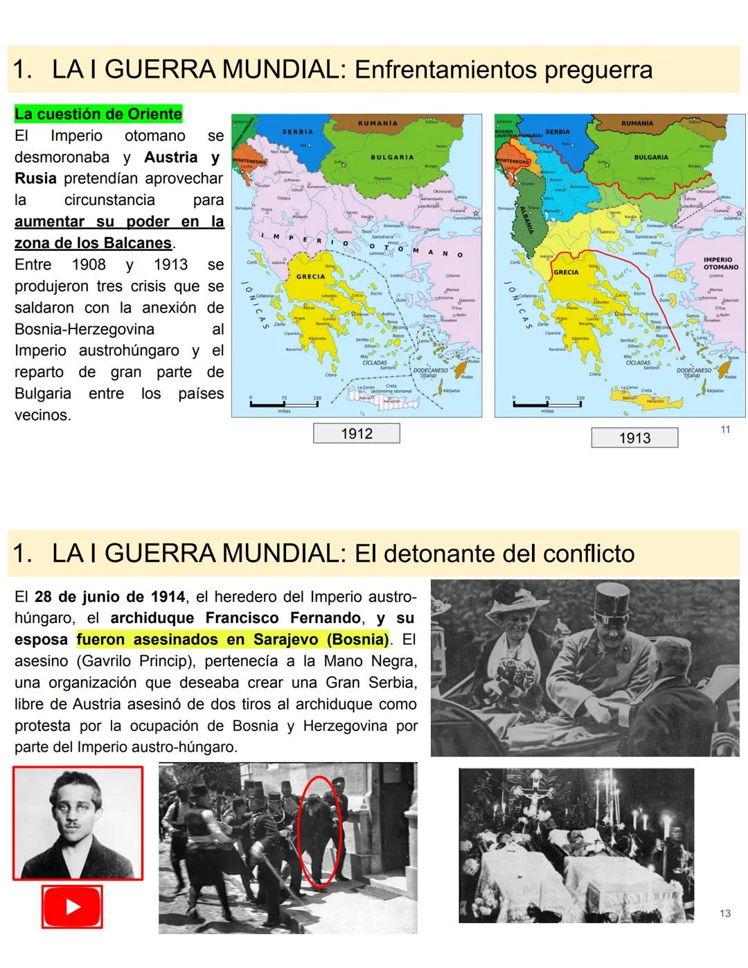 TEMA 5: PRINCIPIO DEL SIGLO XX
I GUERRA MUNDIAL (1914-1918) Y LA
REVOLUCIONES RUSAS (1917-1921)
ÍNDICE
1. I GUERRA MUNDIAL 1914-1918
• EUROP