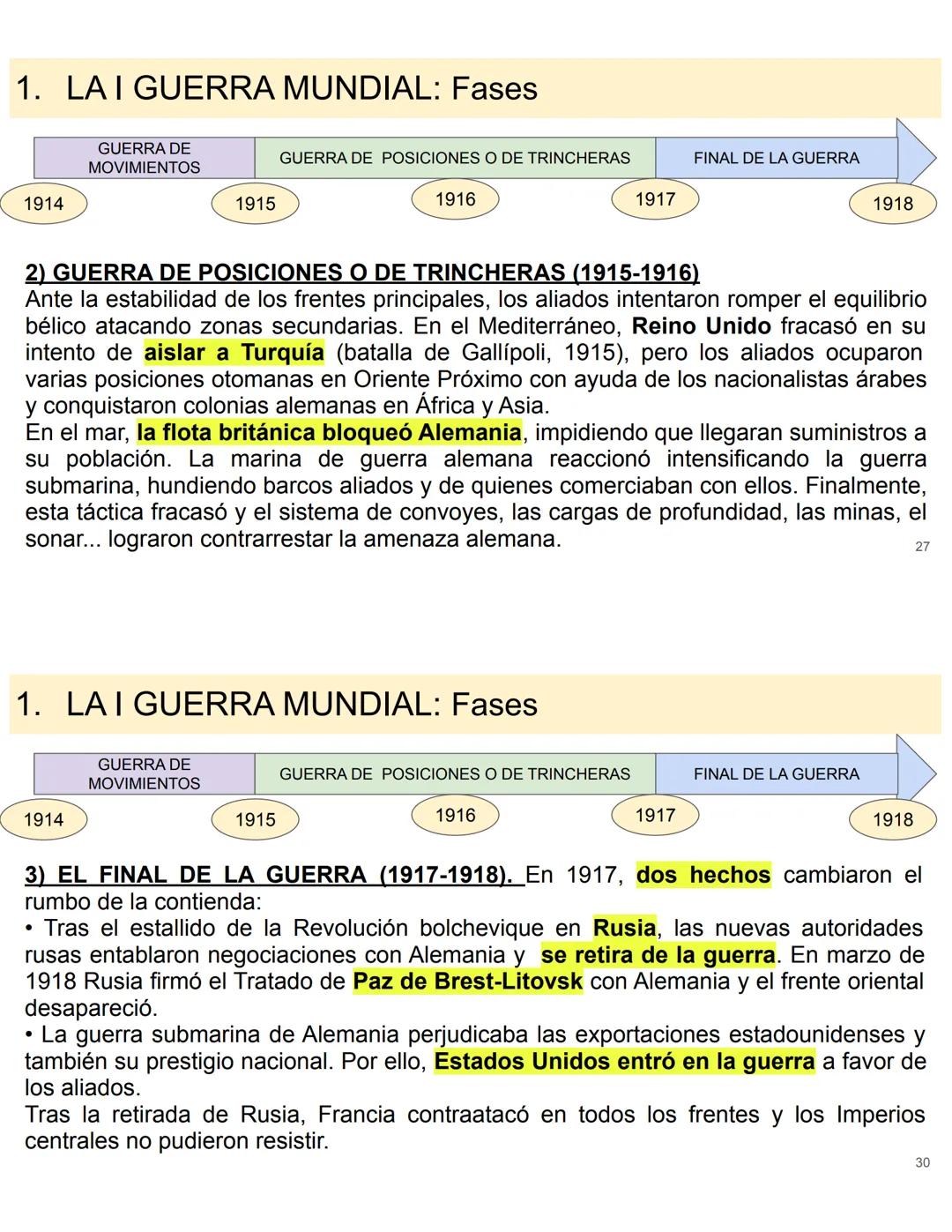 TEMA 5: PRINCIPIO DEL SIGLO XX
I GUERRA MUNDIAL (1914-1918) Y LA
REVOLUCIONES RUSAS (1917-1921)
ÍNDICE
1. I GUERRA MUNDIAL 1914-1918
• EUROP