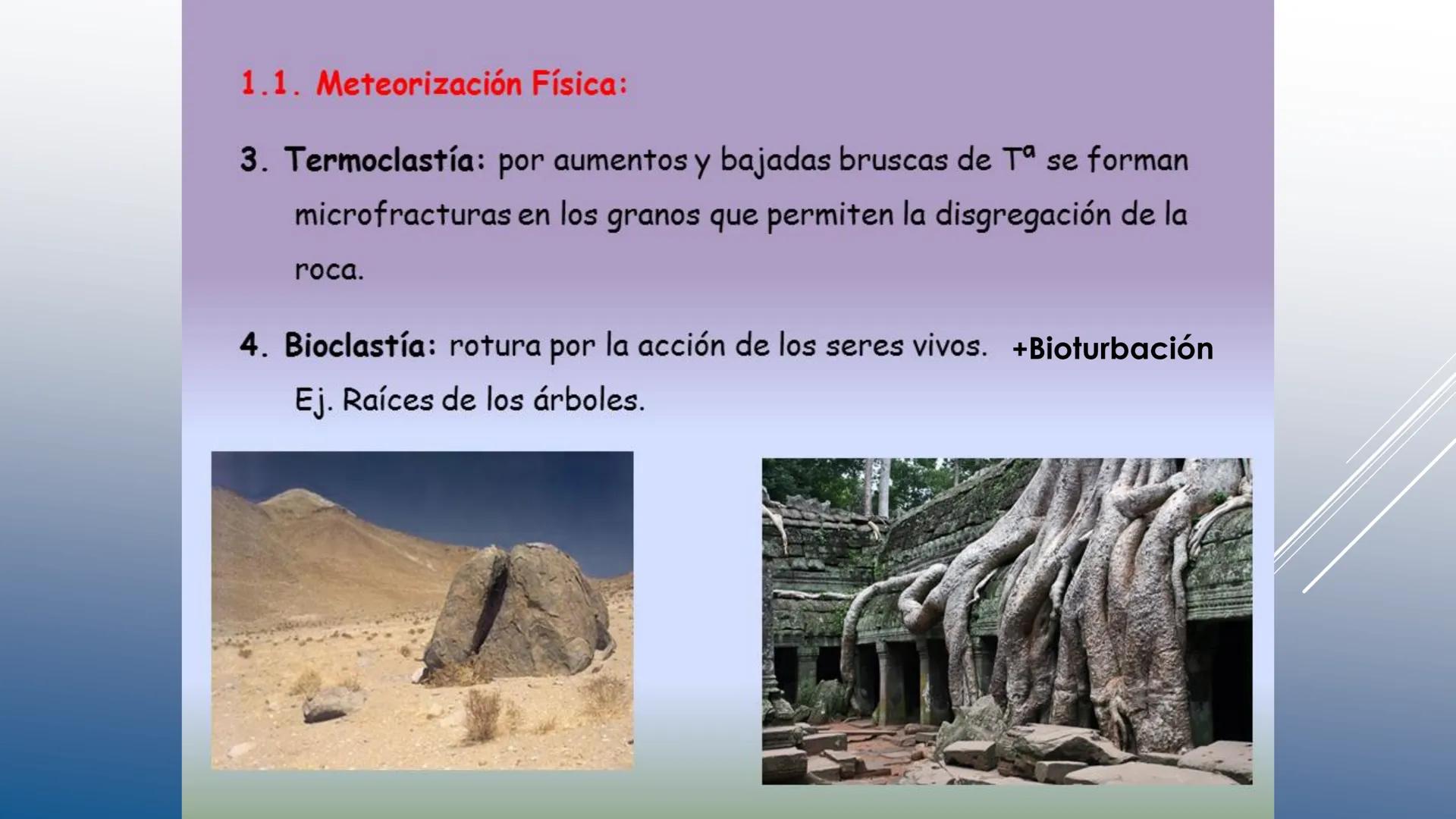 # TEMA 5 GEODINÁMICA EXTERNA
PROCESOS GEOLÓGICOS EXTERNOS
Erosión Transporte Sedimentación
Sedimentos # INTERACCIONES GEOLÓGICAS EN LA SU