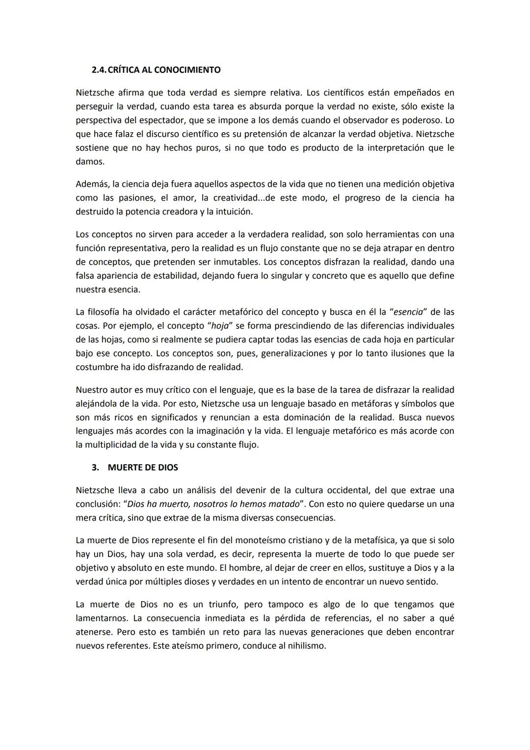 # NIETZSCHE
1. VITALISMO
Para este autor, encerramos la vida en conceptos porque la multiplicidad que nos muestra la
vida nos da miedo. Ni