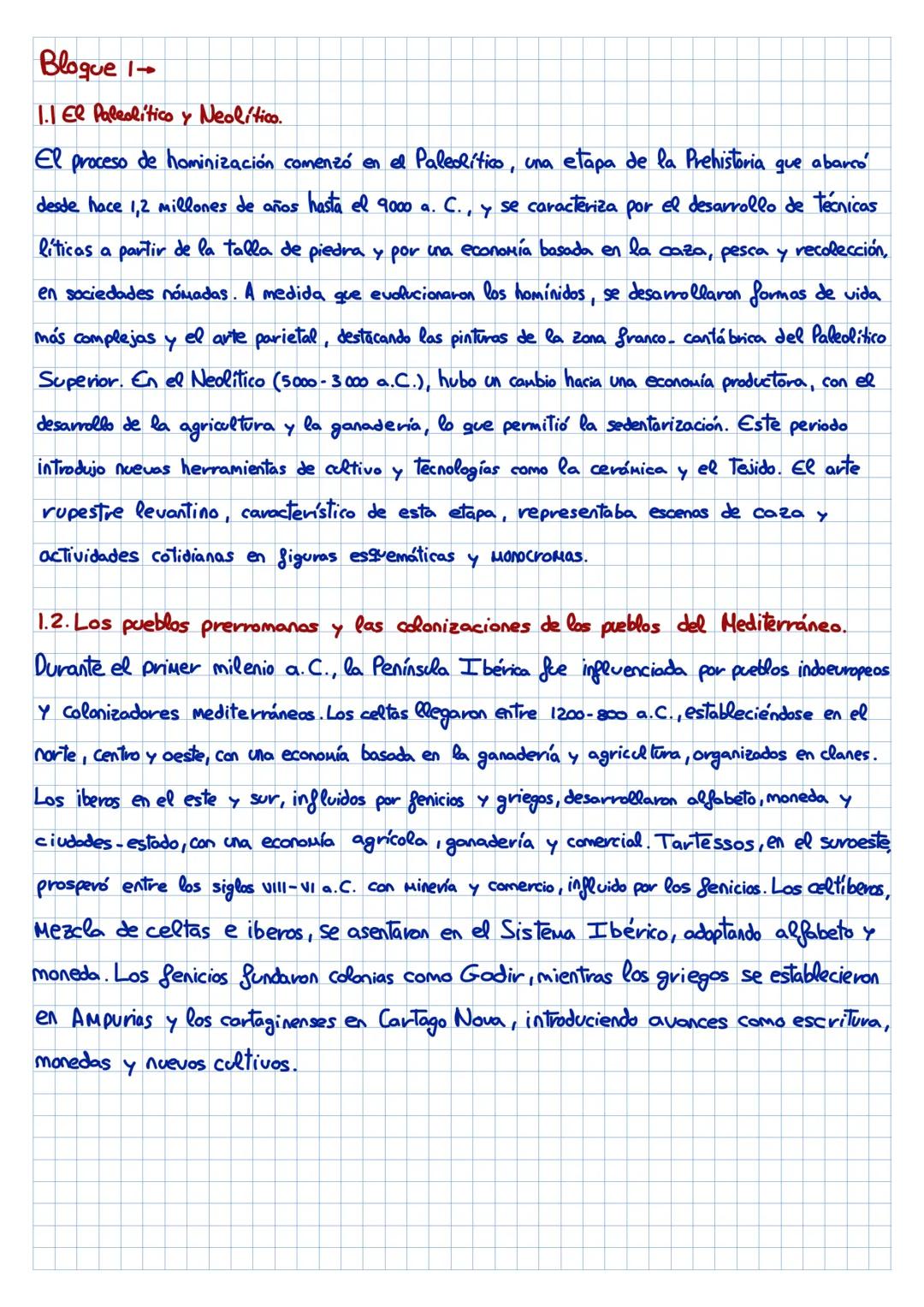 # HISTORIA
# DE ESPAÑA Blogue 1-
1.1 El Paleolítico y Neolítico.
El proceso de hominización comenzó en el Paleolítico, una etapa de la Pre