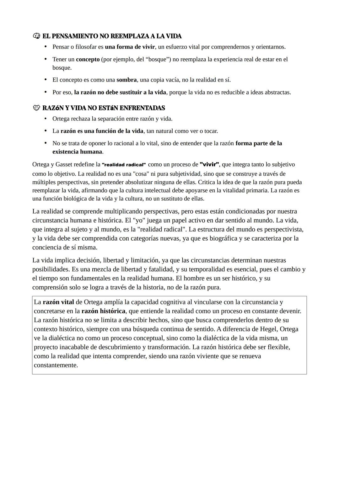 FILOSOFÍA 2 BACHILLERATO
ORTEGA Y GASSET
Ortega y Gasset propone una filosofía centrada en la vida como realidad
radical, en oposición a las