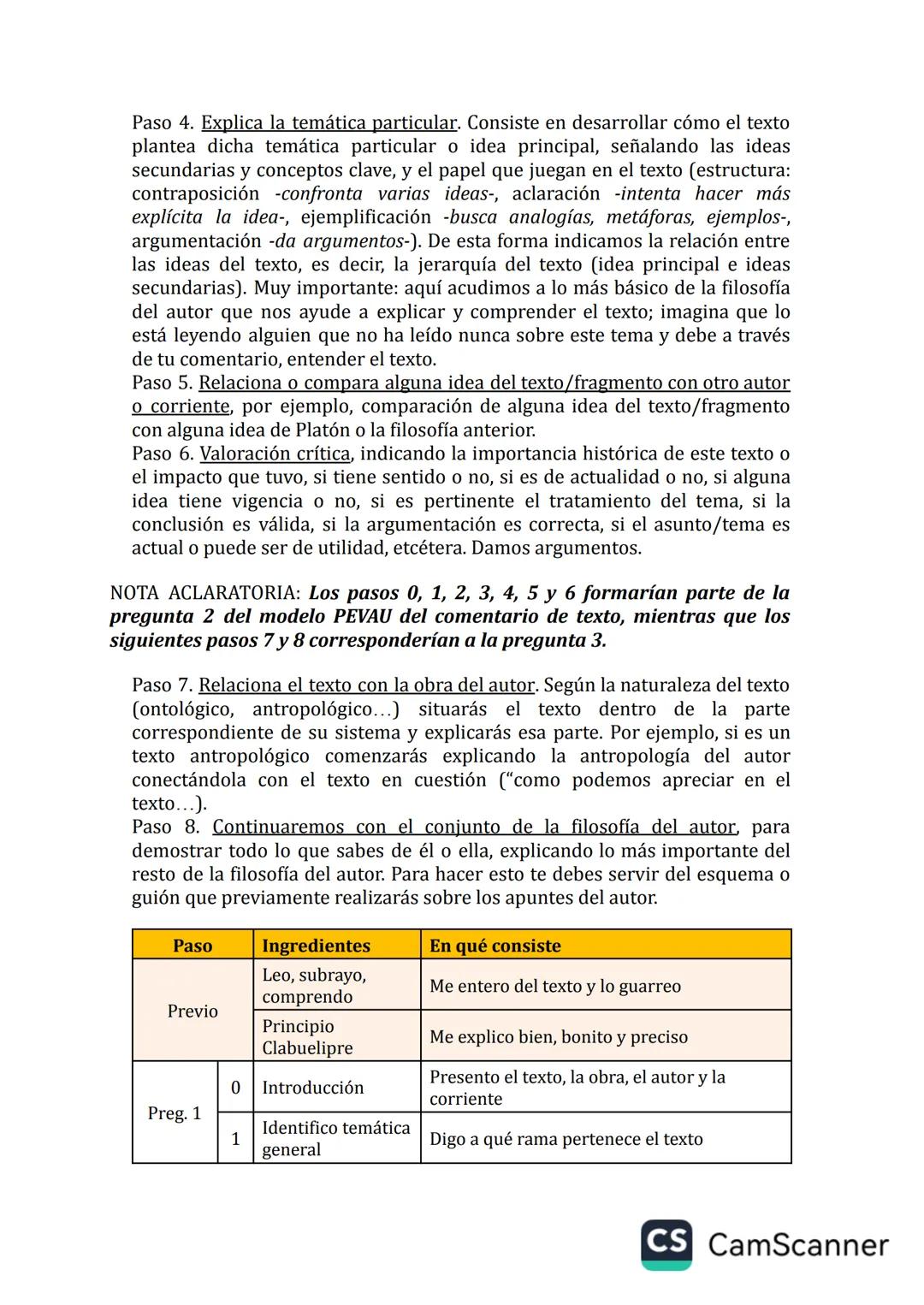 # LA RECETA DEL COMENTARIO DE TEXTO PARA ARISTÓTELES
Para el modelo PEVAU de comentario de texto, añadiremos algunos puntos
más a los que aq