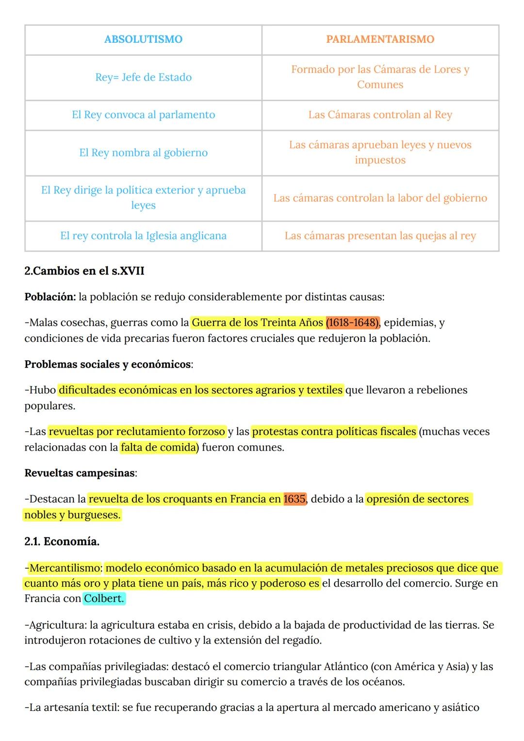 # El absolutismo y el fin de la hegemonia
hispanica
1. Absolutismo y Parlamentarismo
1.1. Las bases de las monarquías absolutistas.
El ab