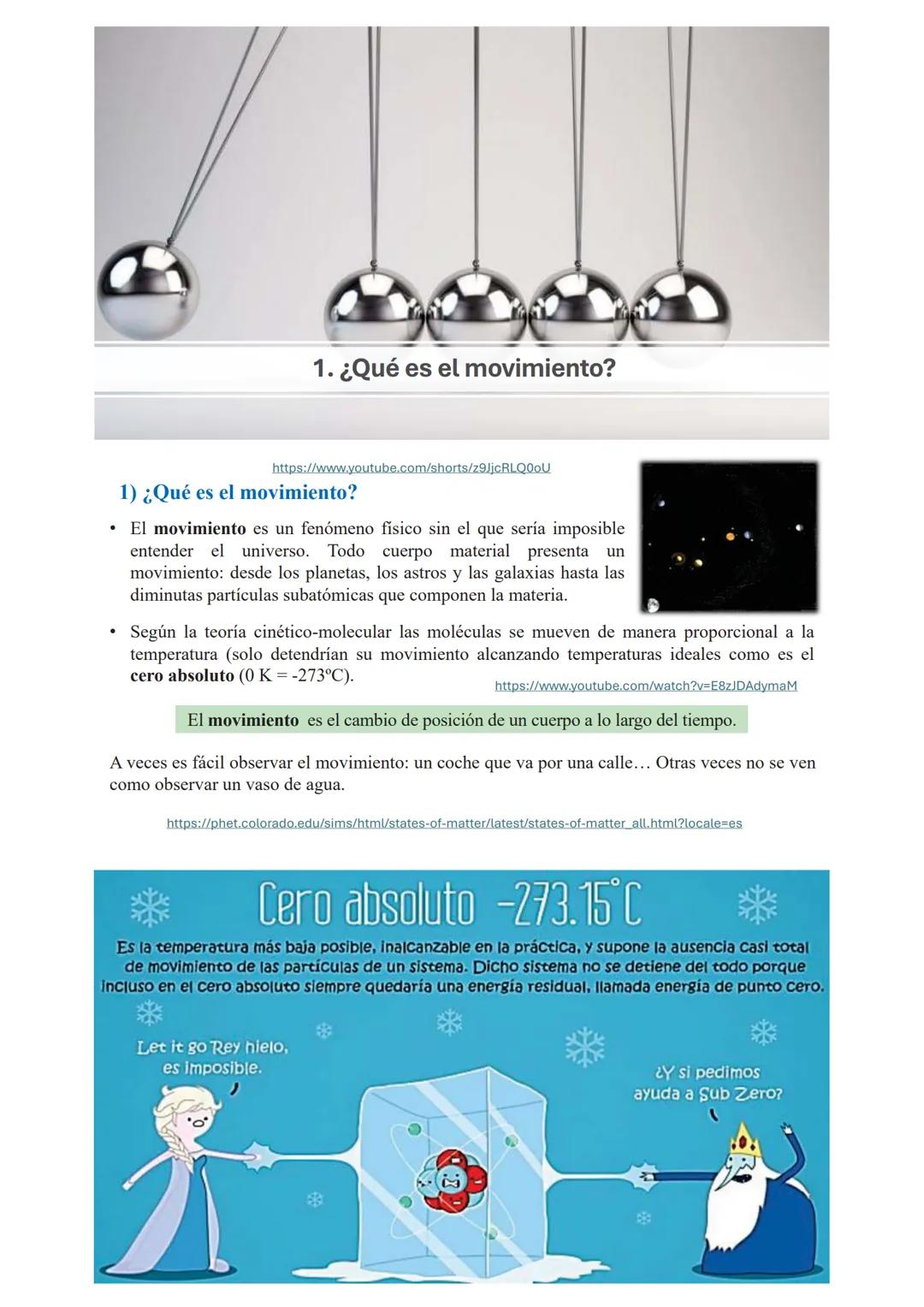 # Unidad 6. El Movimiento
Unidad 6. El Movimiento
1. Identificación de magnitudes que caracterizan un movimiento: posición, trayectoria,
d
