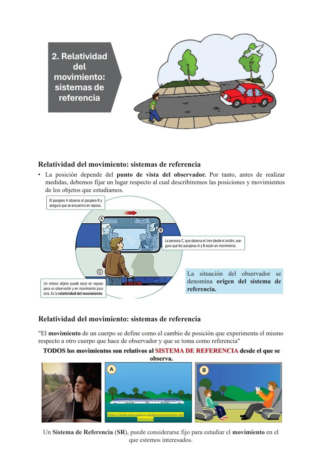 # Unidad 6. El Movimiento
Unidad 6. El Movimiento
1. Identificación de magnitudes que caracterizan un movimiento: posición, trayectoria,
d