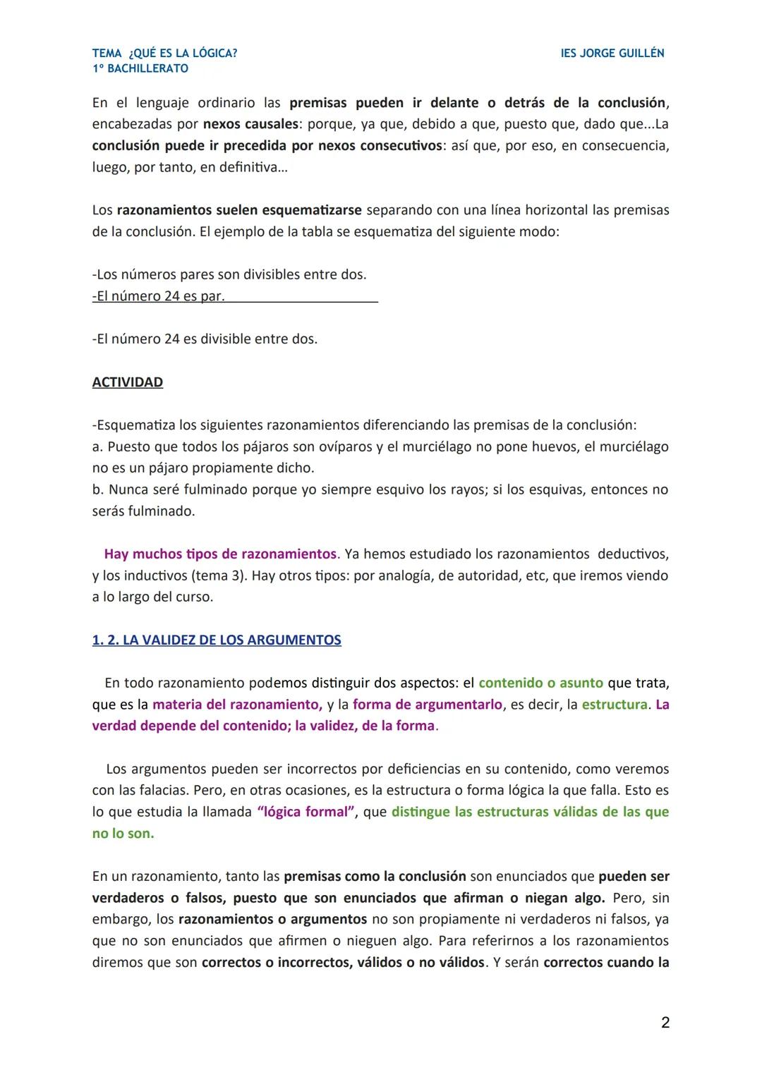 TEMA ¿QUÉ ES LA LÓGICA?
1º BACHILLERATO
1. ¿QUÉ ES LA LÓGICA?
IES JORGE GUILLÉN
La palabra "lógica" procede del término griego "logos", que