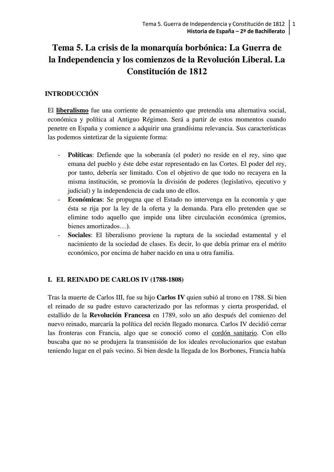Crisis de la monarquía borbónica Siglo XIX